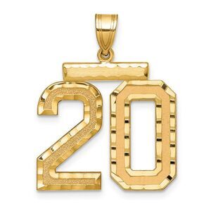 14k Yellow Gold, Varsity Collection, Large D/C Pendant Number 20